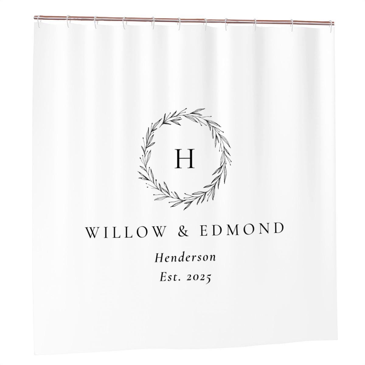 Personalized Shower Curtain with Name – Custom Bathroom Gift for Weddings, Housewarming, or New Home
