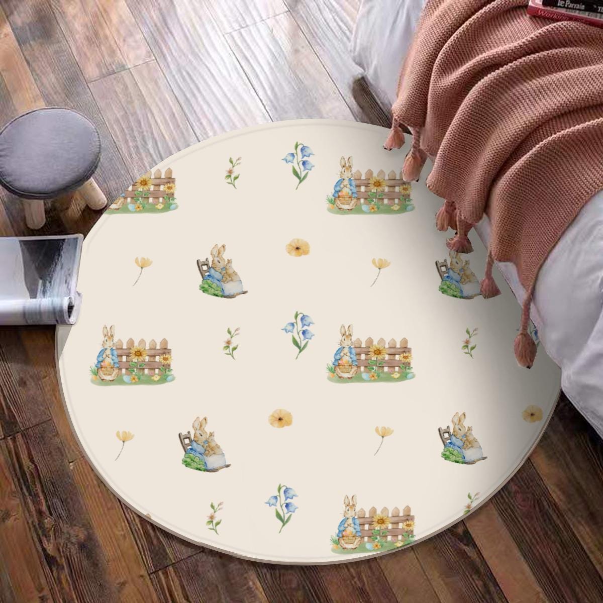 Peter Rabbit Round Rug – Nursery & Kids Playroom Decor