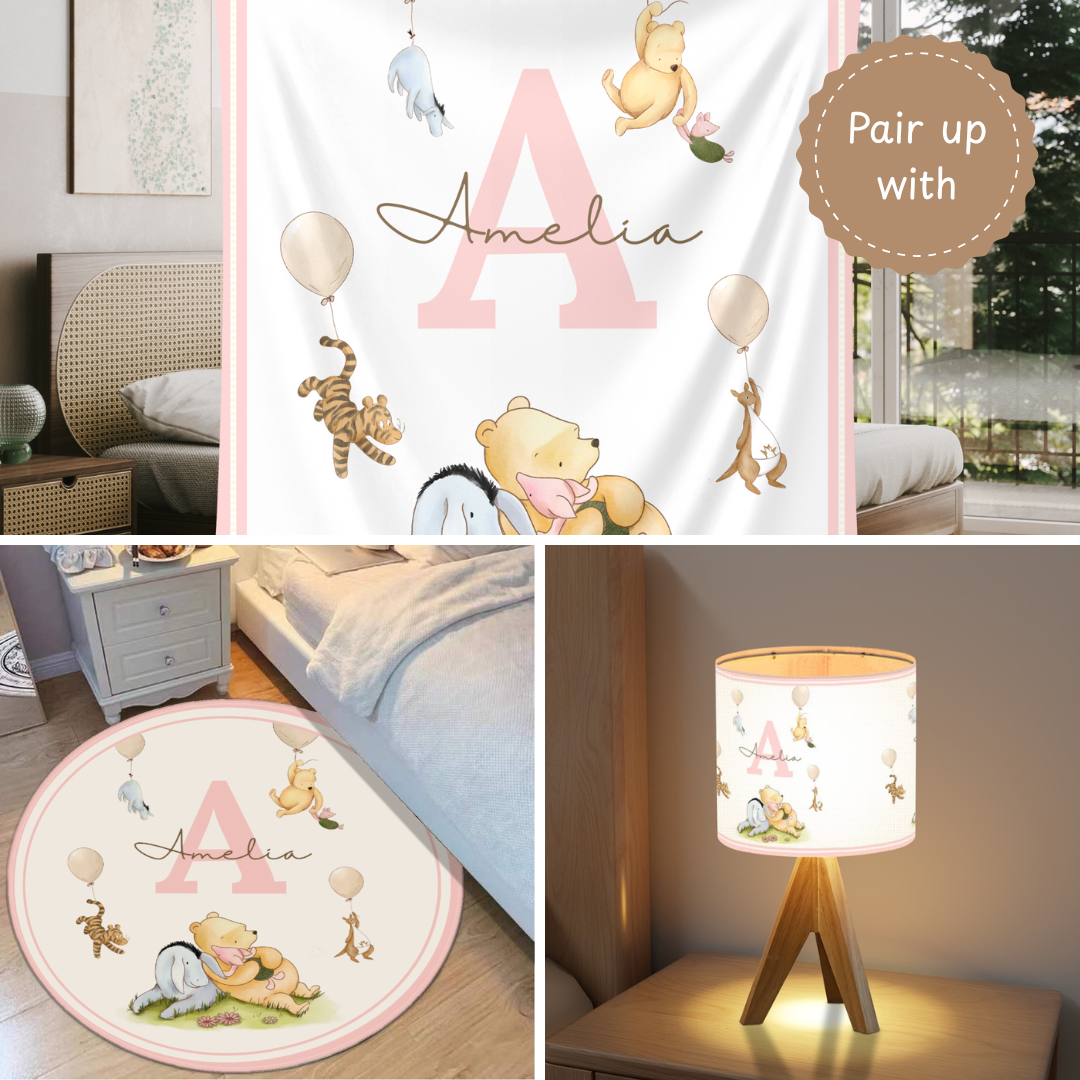 Winnie the Pooh Baby Blanket - Personalized Bear Gift