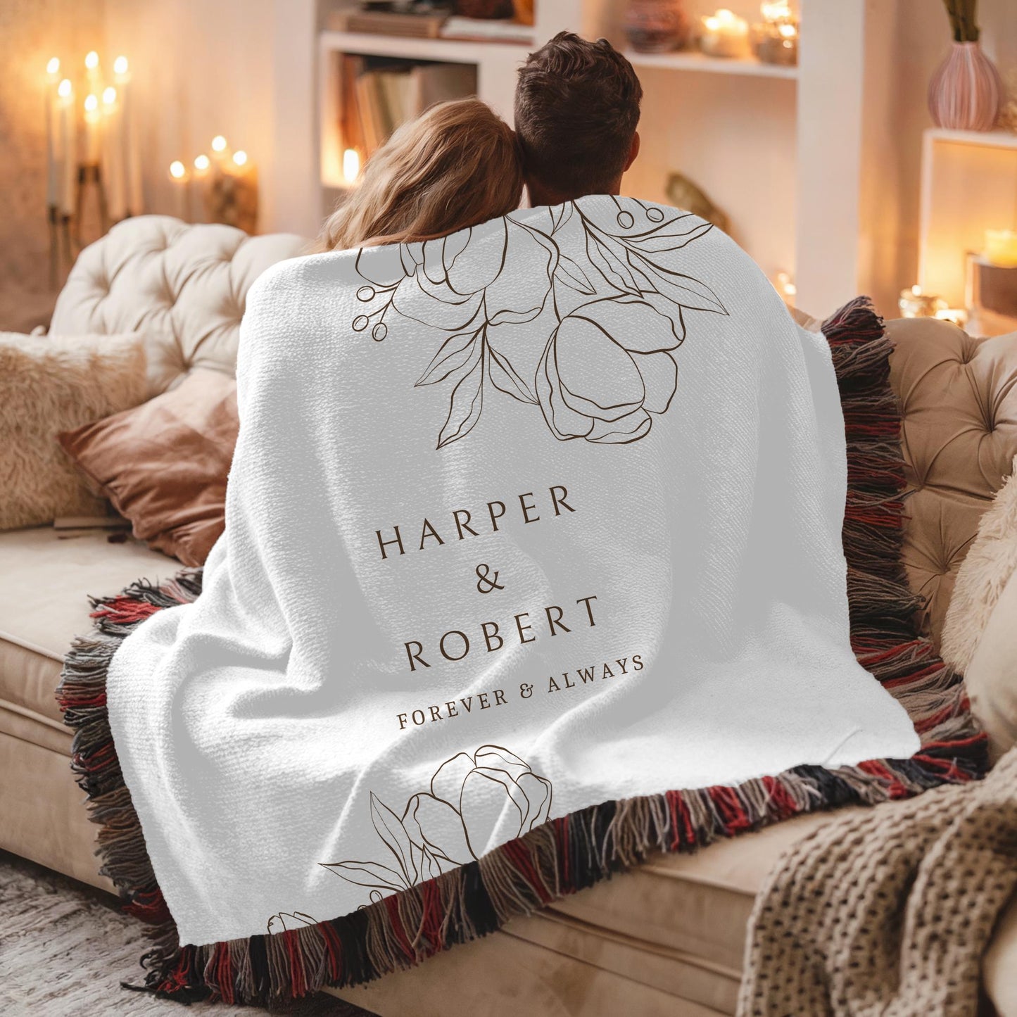 Personalized Couple Rug – Custom Name Wedding, Engagement, or Housewarming Gift Mat