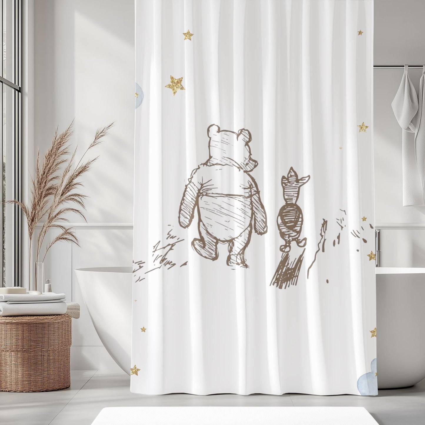 Personalized Winnie the Pooh Nursery Rug, Baby Shower Gift for Newborn Custom Name Rug