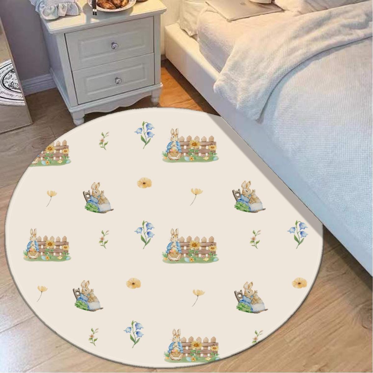 Peter Rabbit Round Rug – Nursery & Kids Playroom Decor