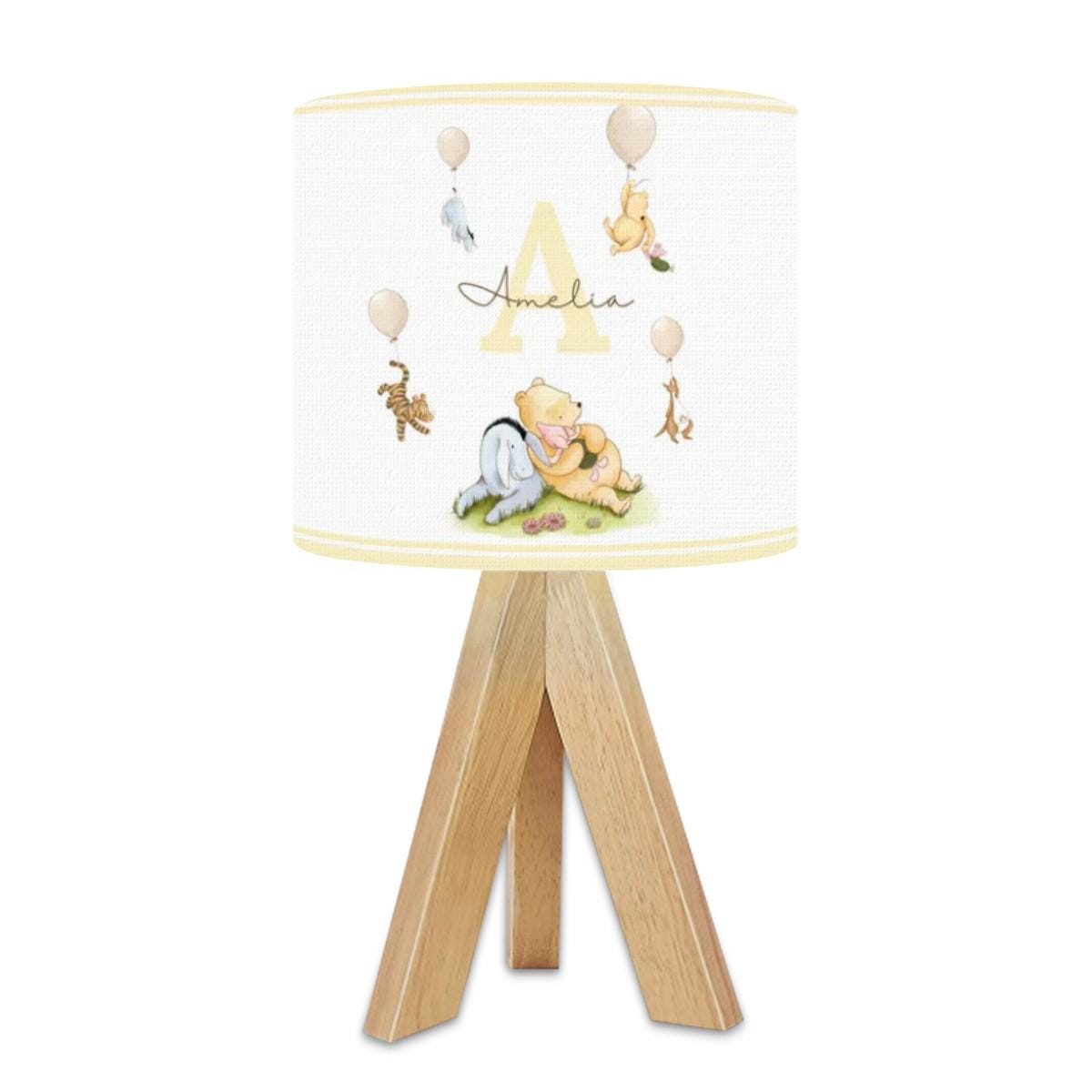 Winnie the pooh Personalized Name Table Lamp – Custom Nursery Gift Light