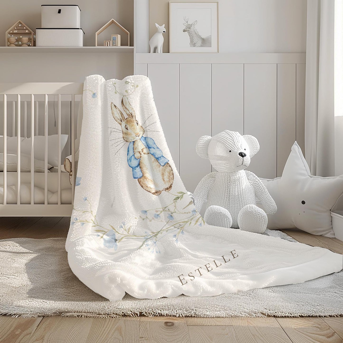 Peter Rabbit Blanket, Girls Nursery Blanket