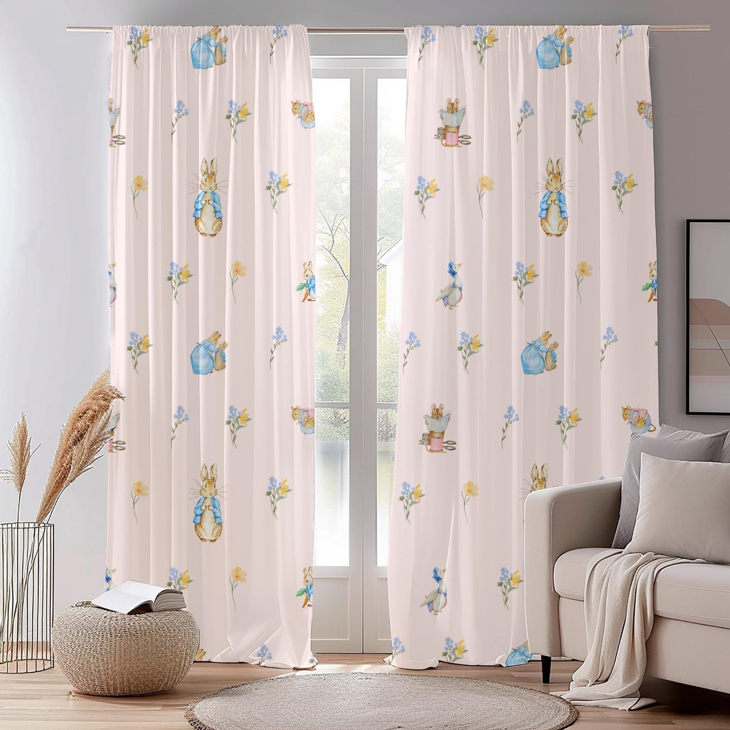 Custom Peter Rabbit Floral Kids Rug