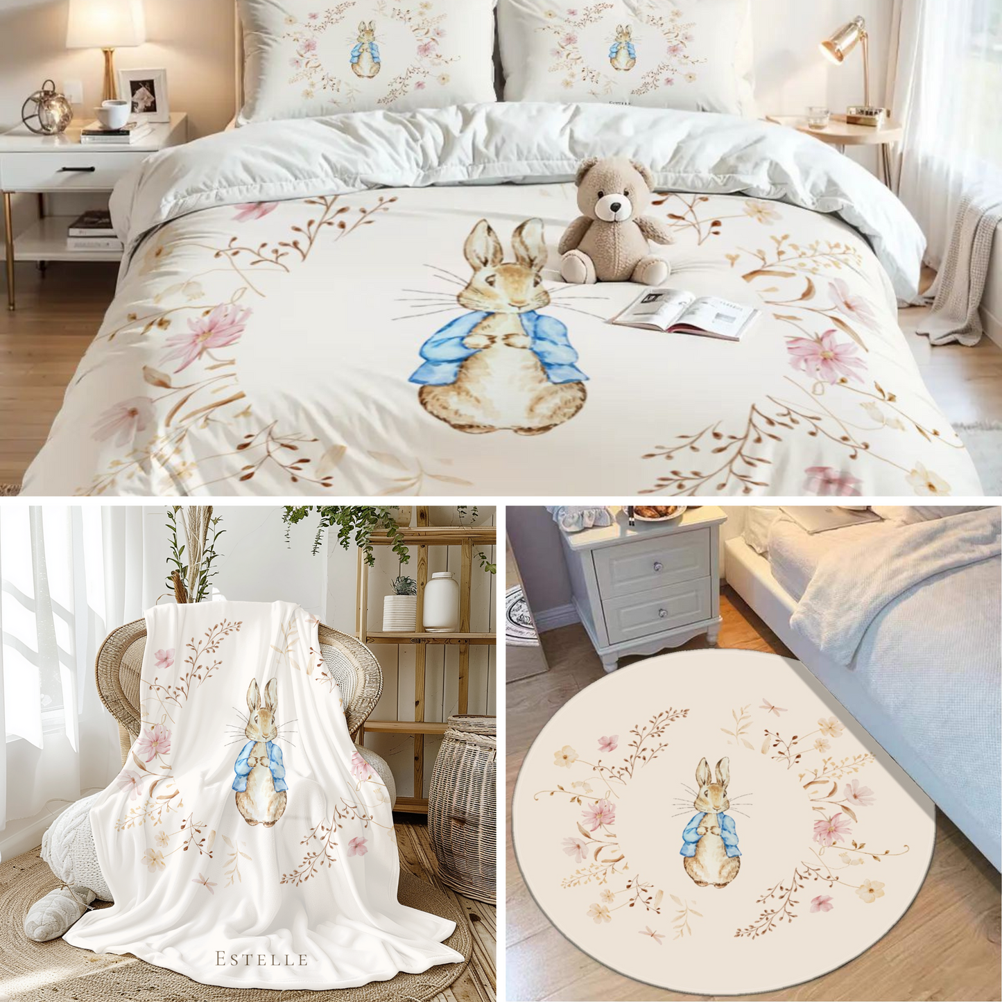 Peter Rabbit Rug, Bunny Decor, Rabbit Rug