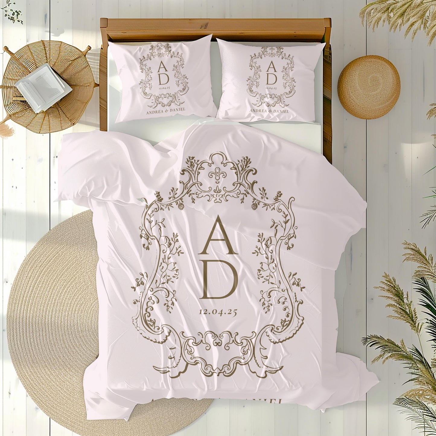 Personalized Duvet Cover Set – Custom Wedding Gift for Couples