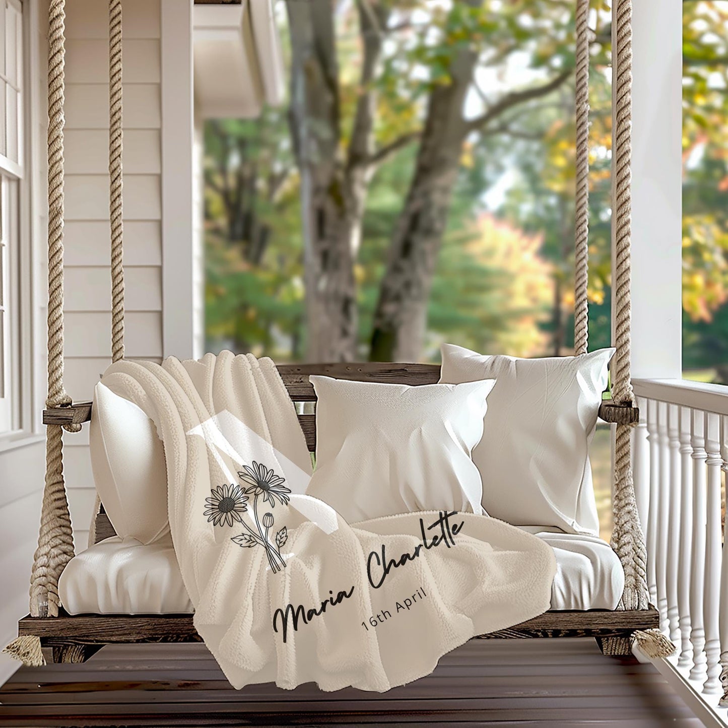 Personalized Baby Birth Stats Blanket