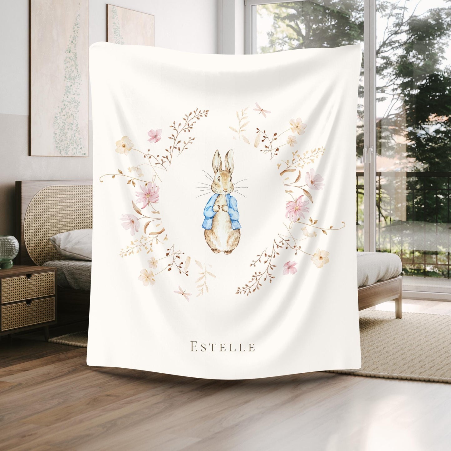 Personalized Peter Rabbit Blanket