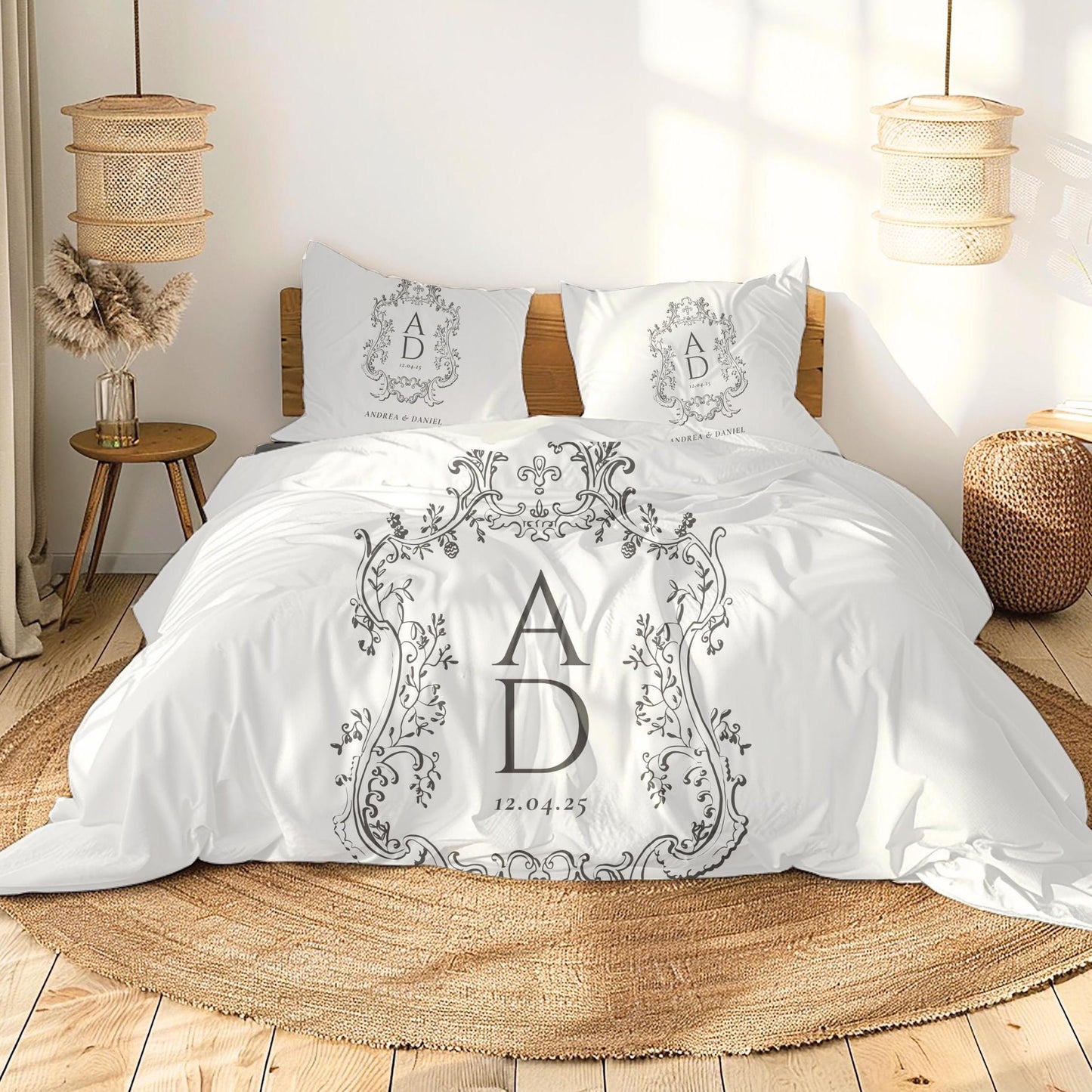 Personalized Duvet Cover Set – Custom Wedding Gift for Couples