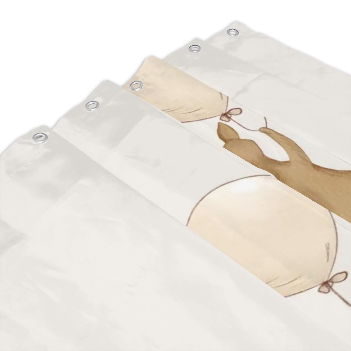Winnie the Pooh Shower Curtain – Eeyore, Piglet & Roo with Balloons | Kids Bathroom & Nursery Decor