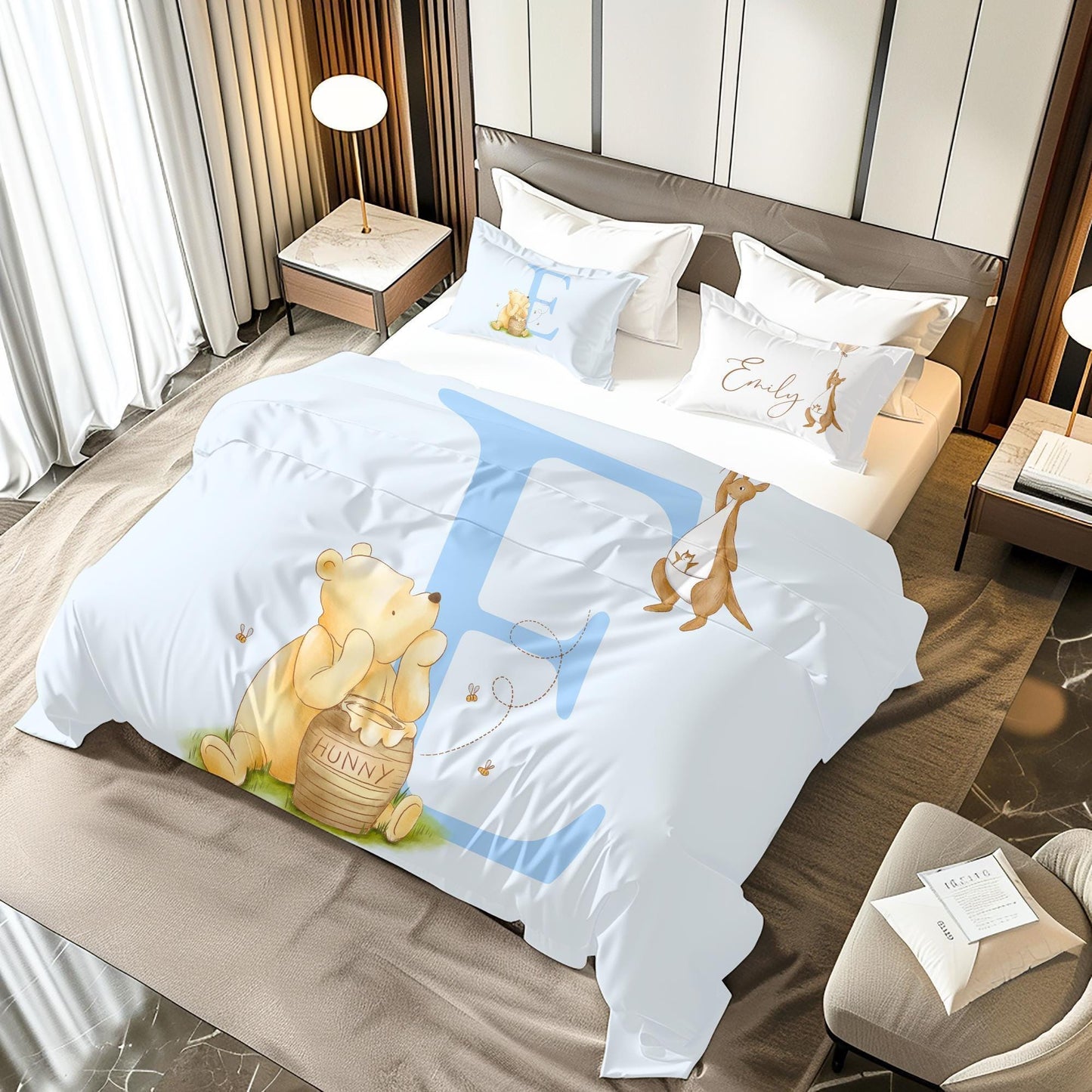 Personalized Winnie the Pooh Bedding Set Pooh Custom Duvet Cover