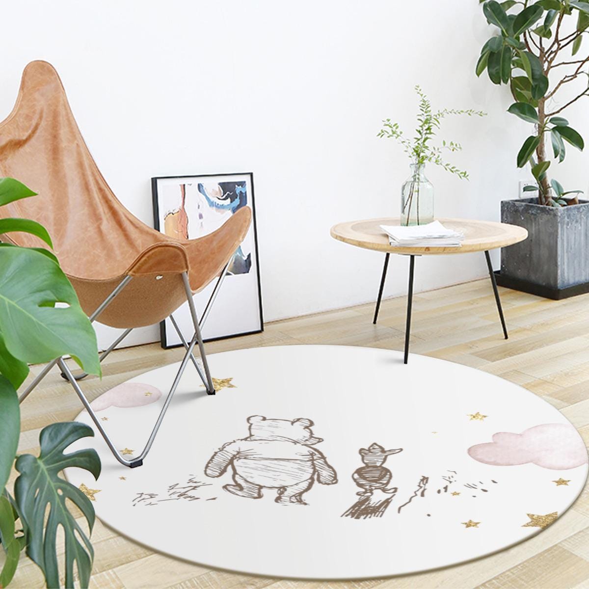Personalized Winnie the Pooh Nursery Rug, Baby Shower Gift for Newborn Custom Name Rug