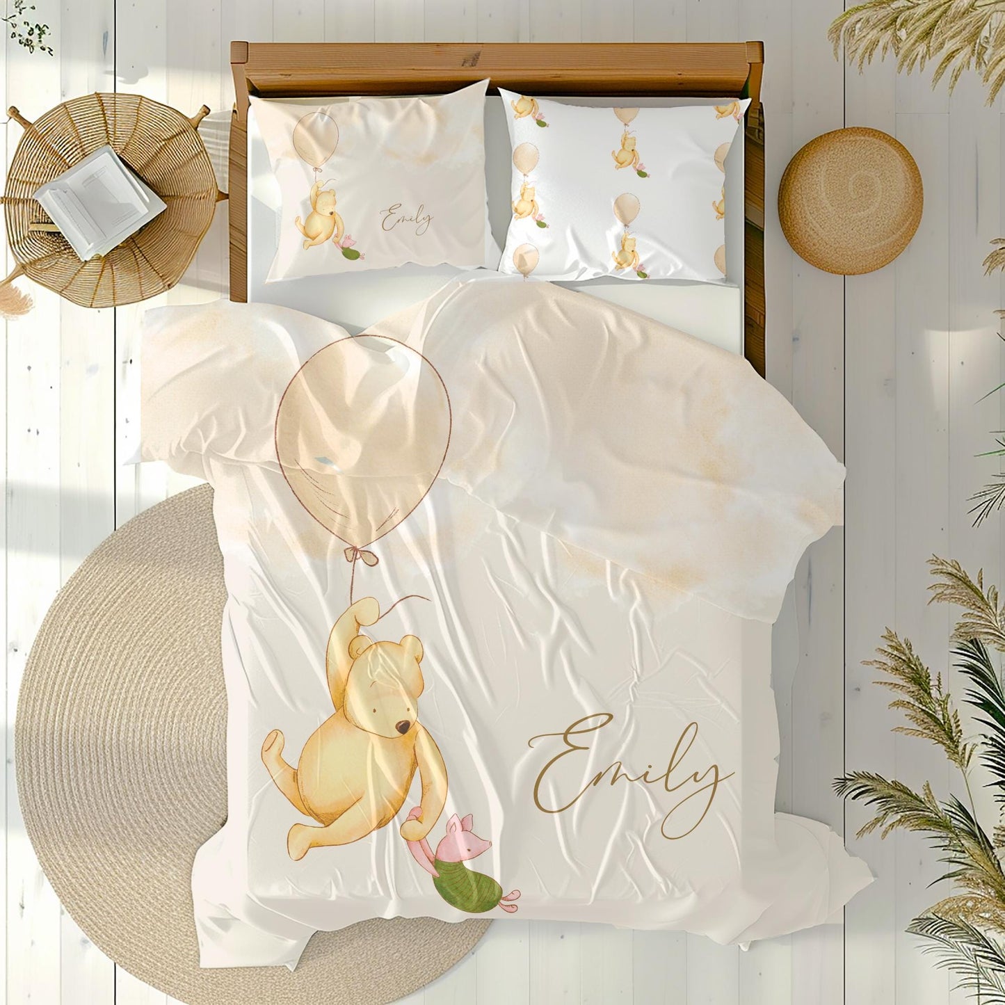 Personalized Winnie the Pooh Baby Blanket