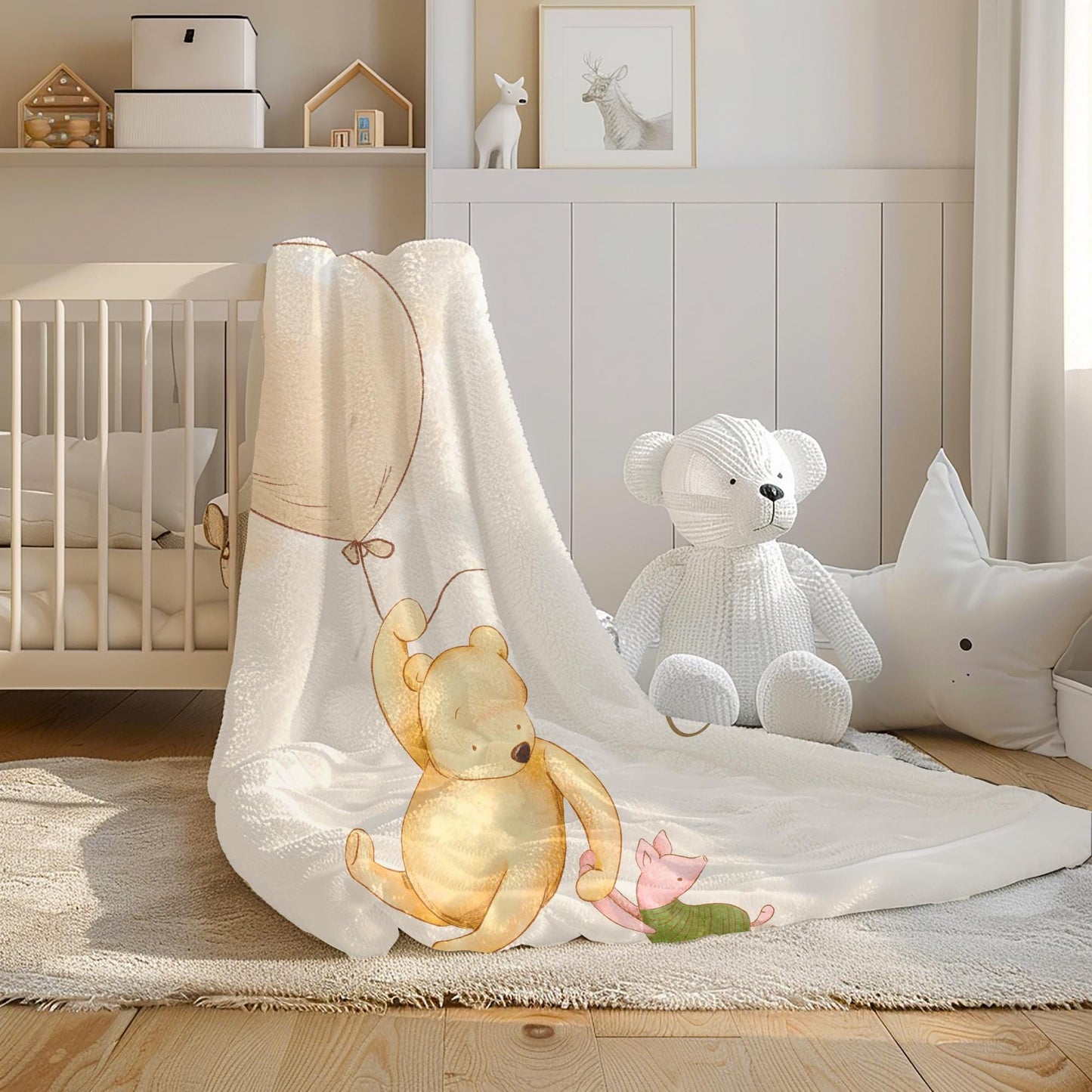 Personalized Winnie the Pooh Baby Blanket