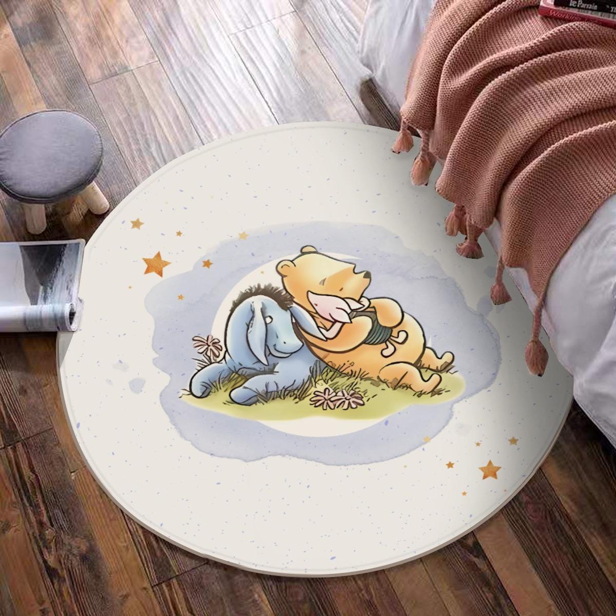 Personalized Nursery Decor Area Rug Winnie the Pooh Rug with Name