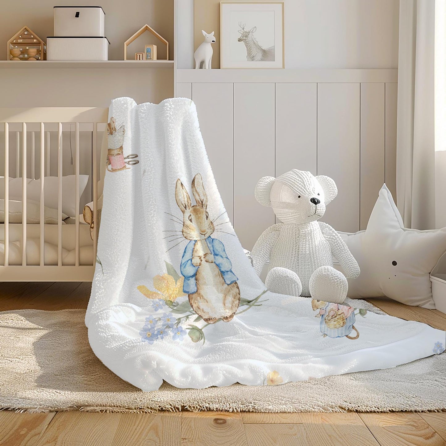Peter Rabbit Blanket - Girls Nursery Blanket