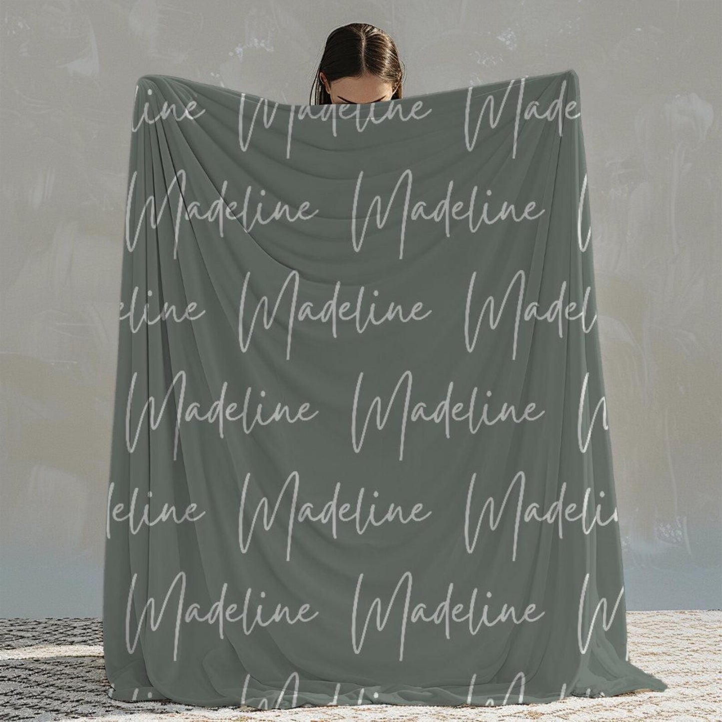 Sage Green Throw Custom Blanket