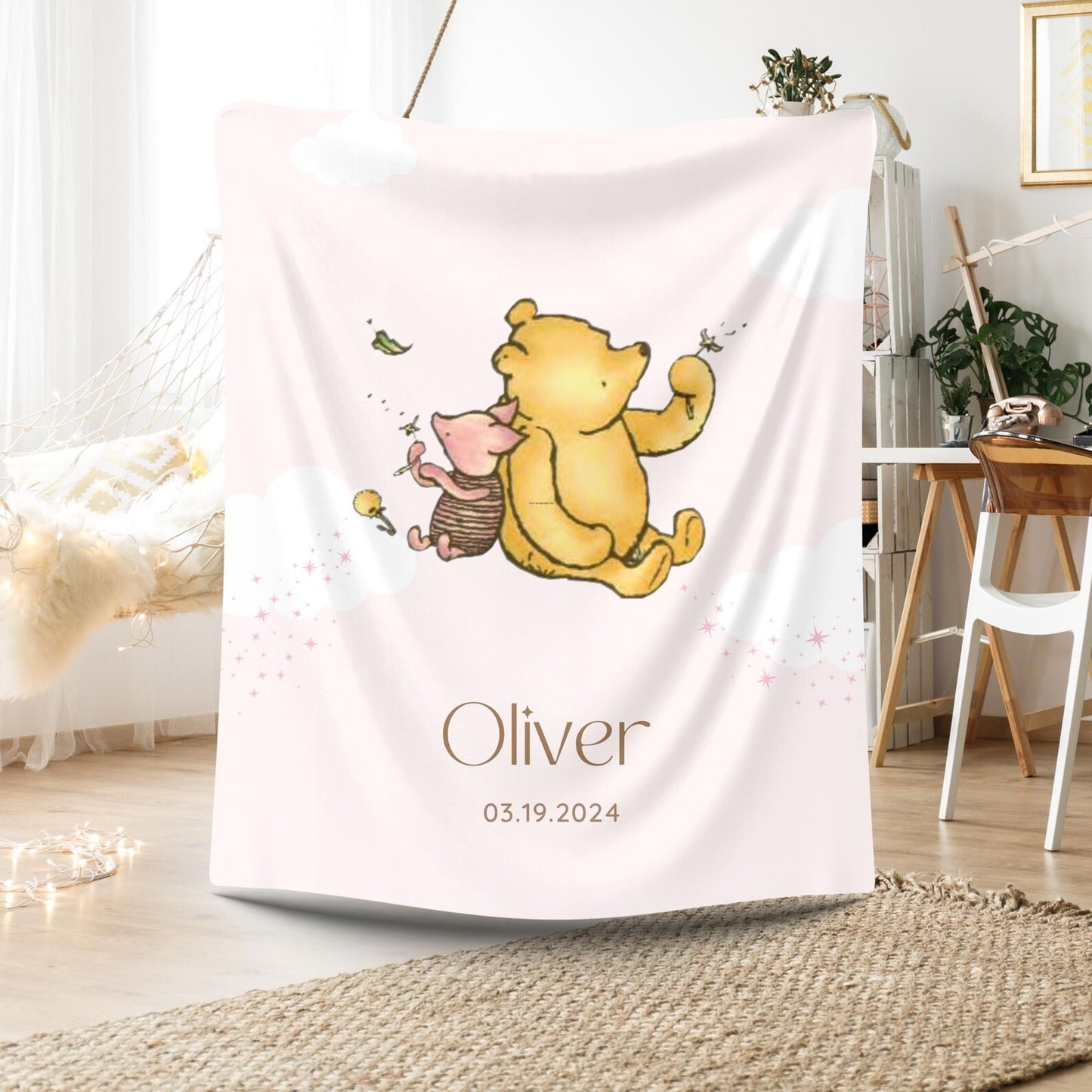 Winnie the Pooh Baby Blanket - Personalized Gift