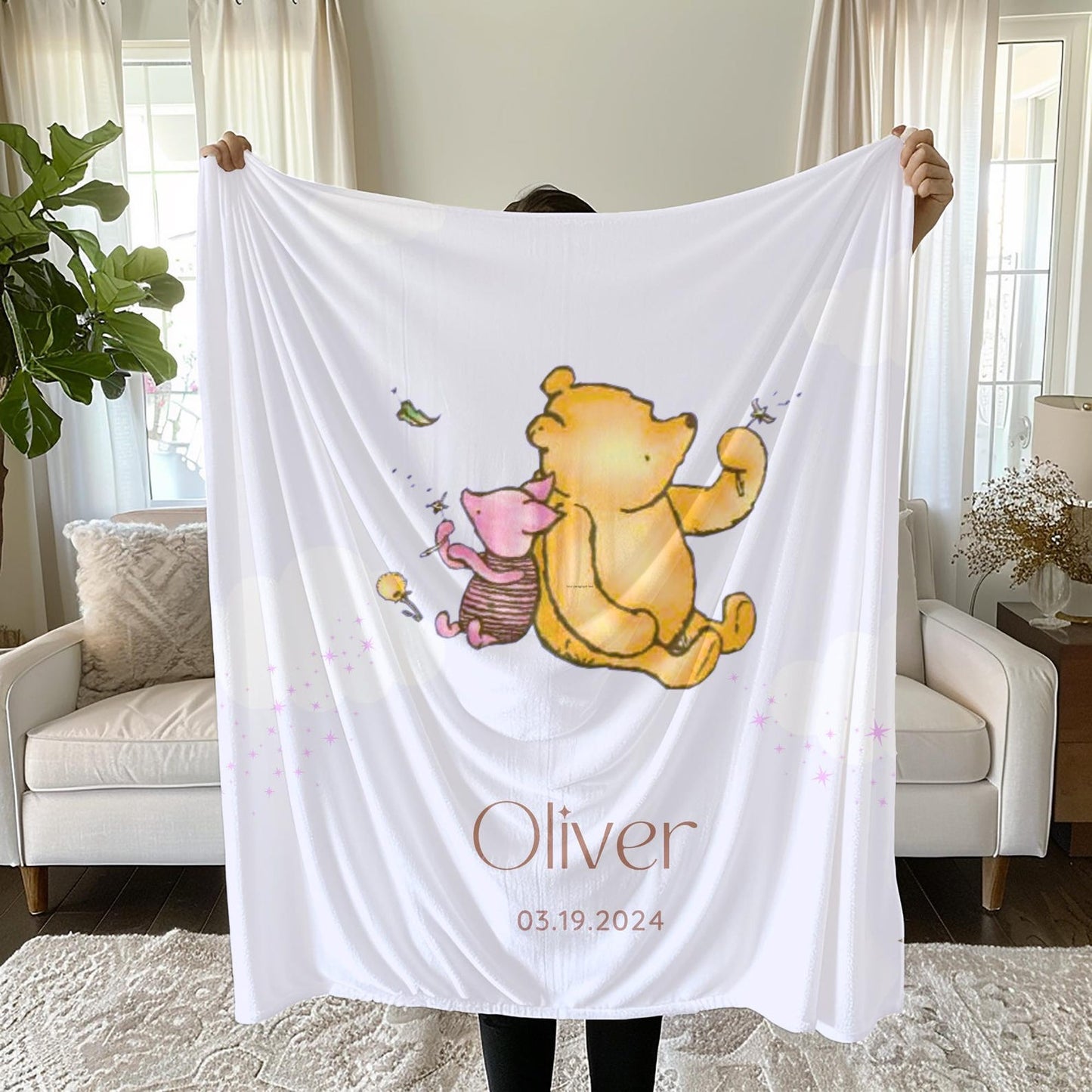 Winnie the Pooh Baby Blanket - Personalized Gift