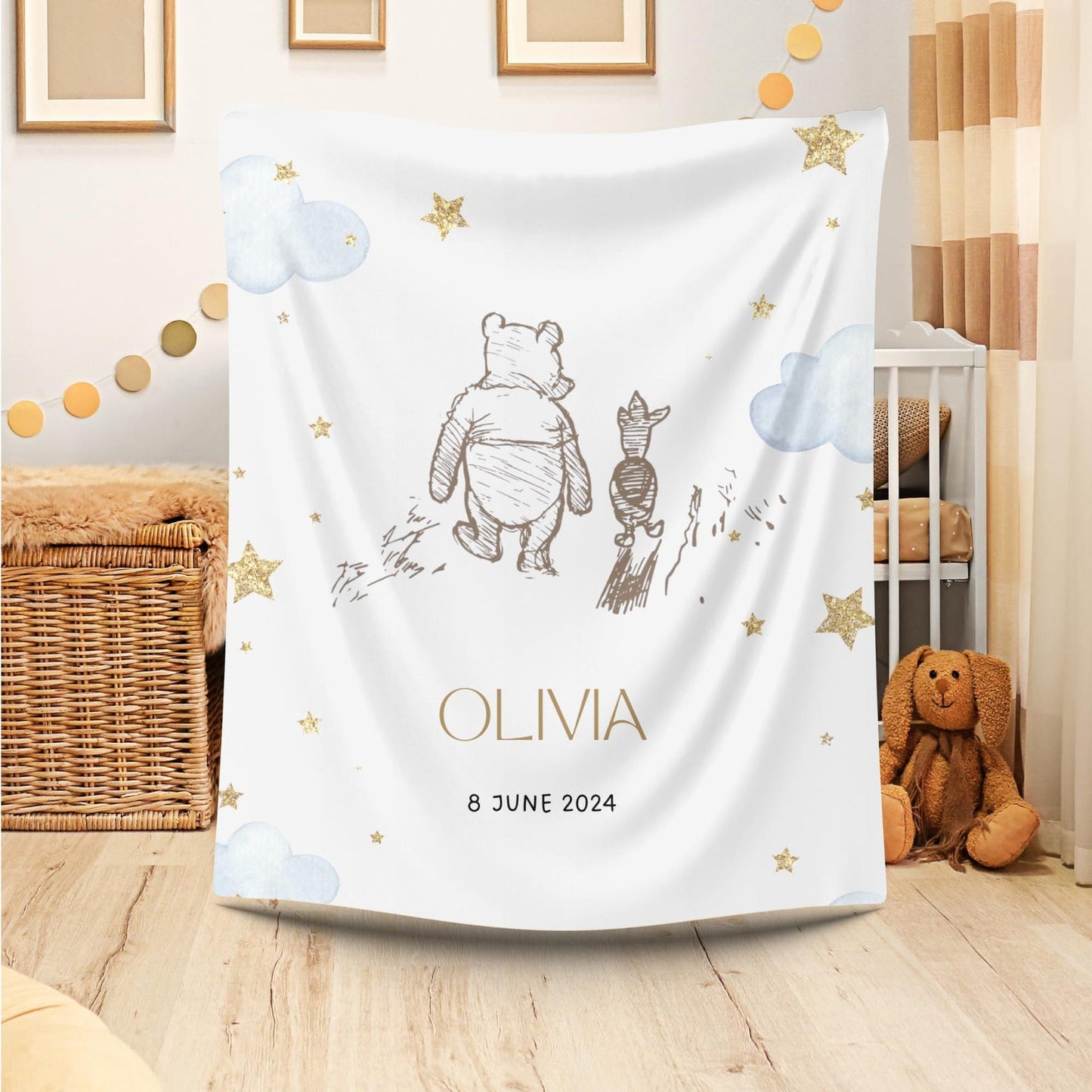Winnie the Pooh & Piglet Personalized Name Table Lamp