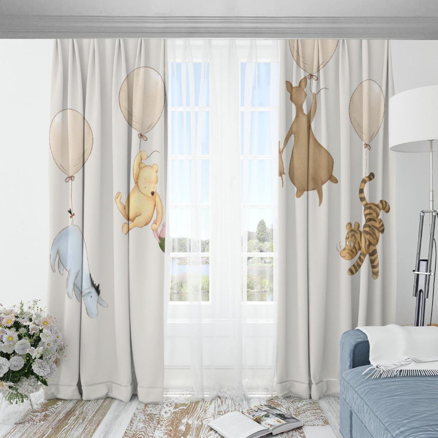 Winnie the Pooh Bear Nursery Curtains