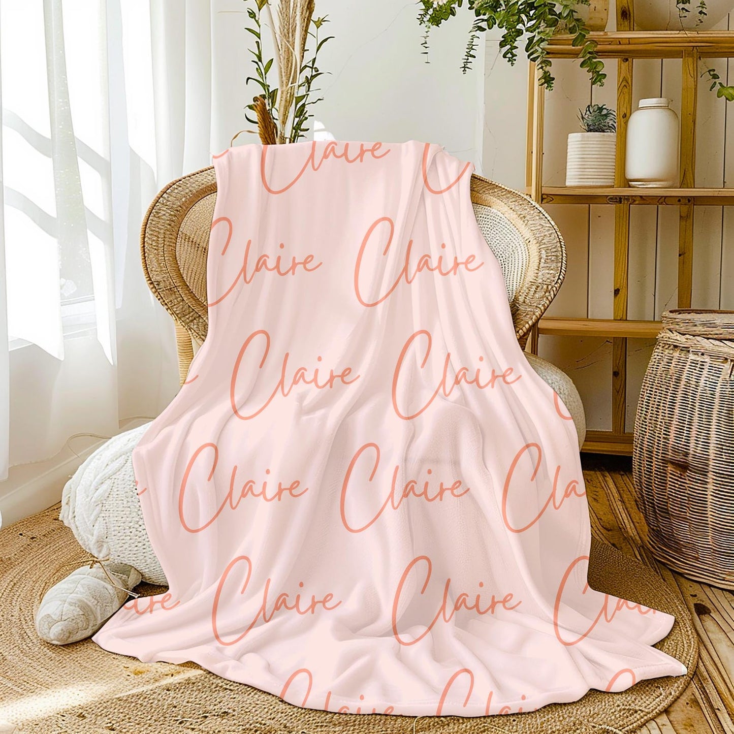 Sage Green Throw Custom Blanket