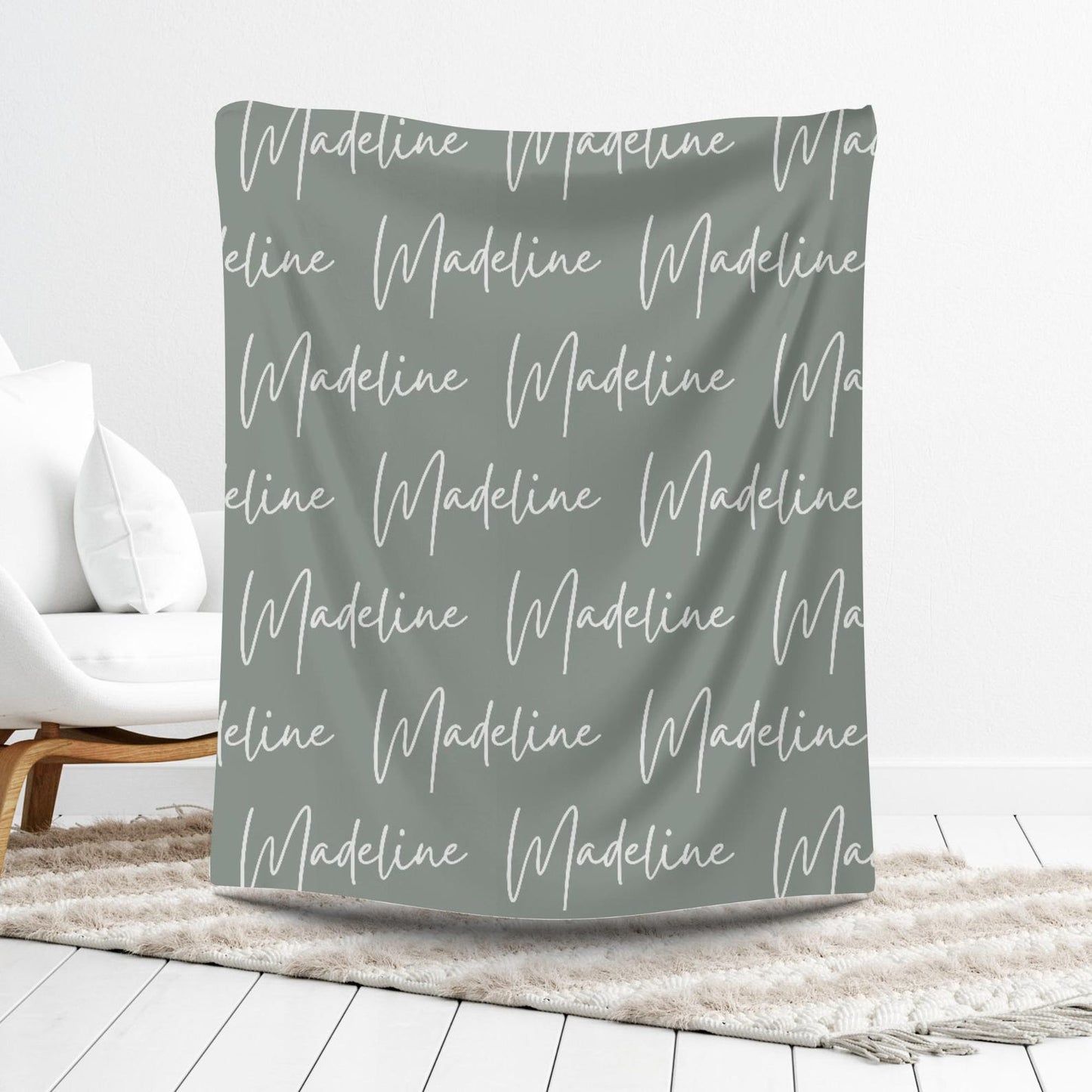 Sage Green Throw Custom Blanket