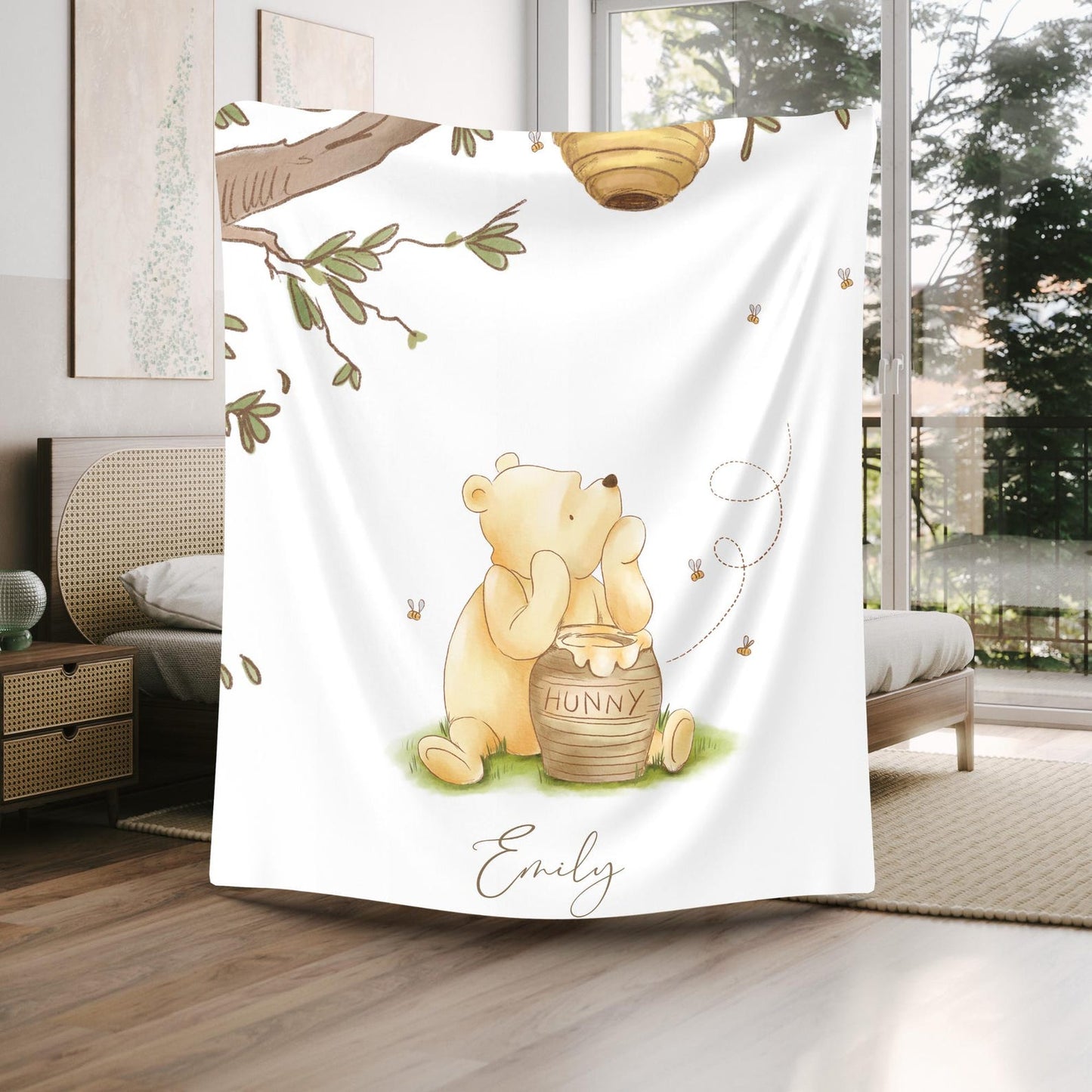 Winnie the Pooh Baby Blanket - Personalized Gift