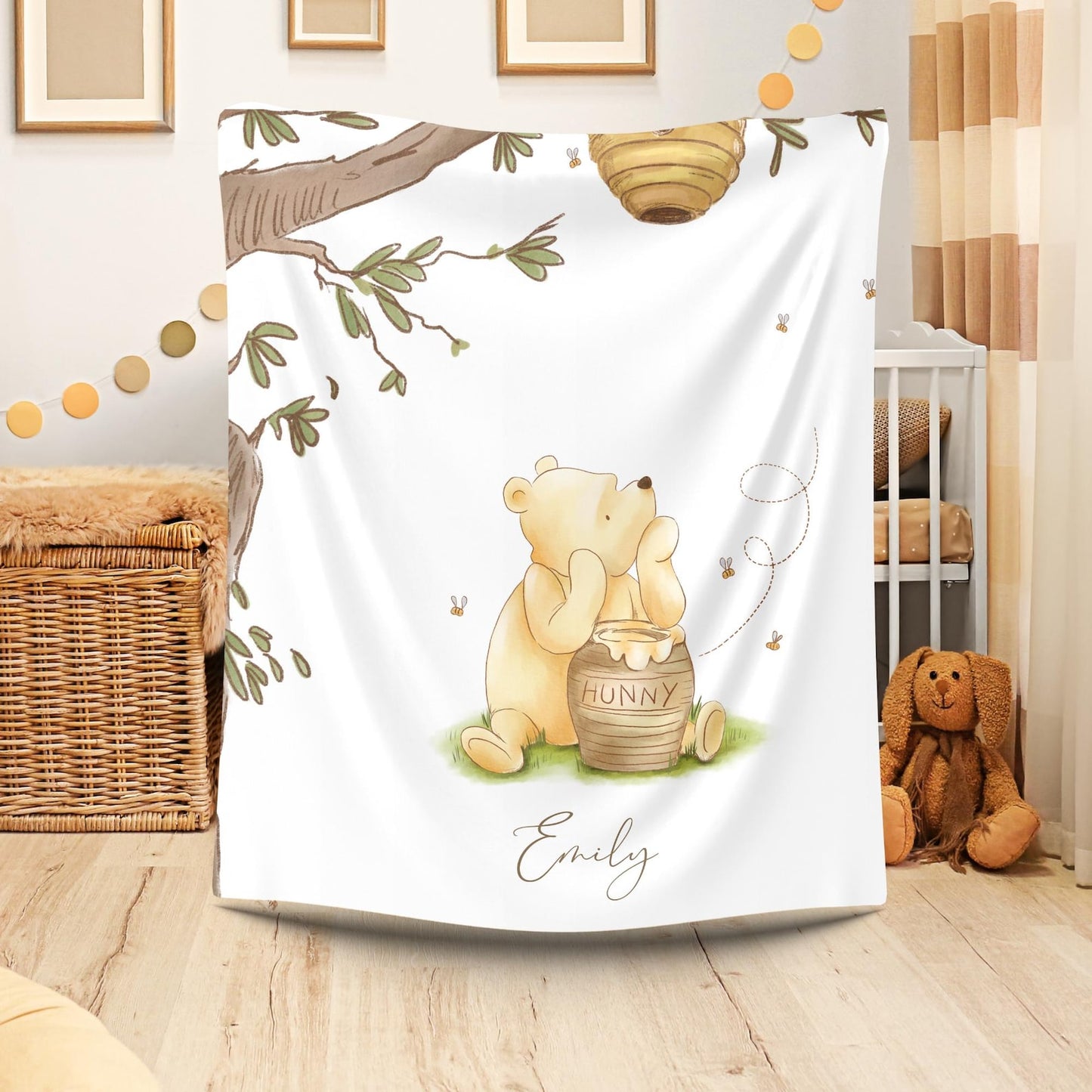 Winnie the Pooh Baby Blanket - Personalized Gift