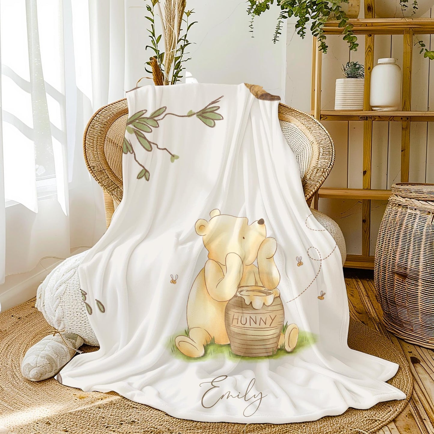 Winnie the Pooh Baby Blanket - Personalized Gift