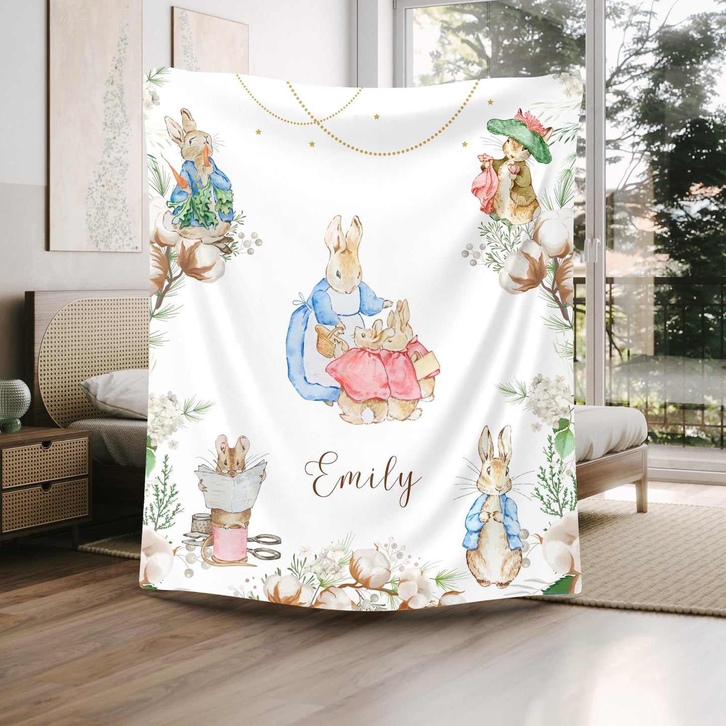 Peter Rabbit Blanket, Girls Nursery Blanket