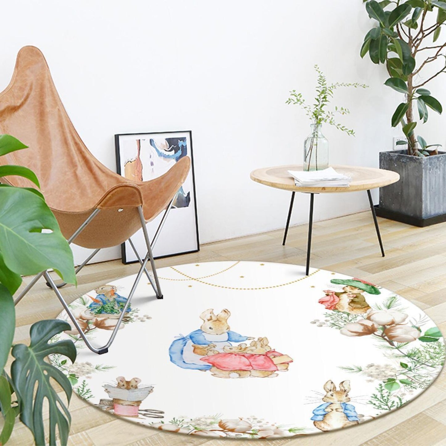 Peter Rabbit Custom Round Rug for Nursery or Kids Playroom