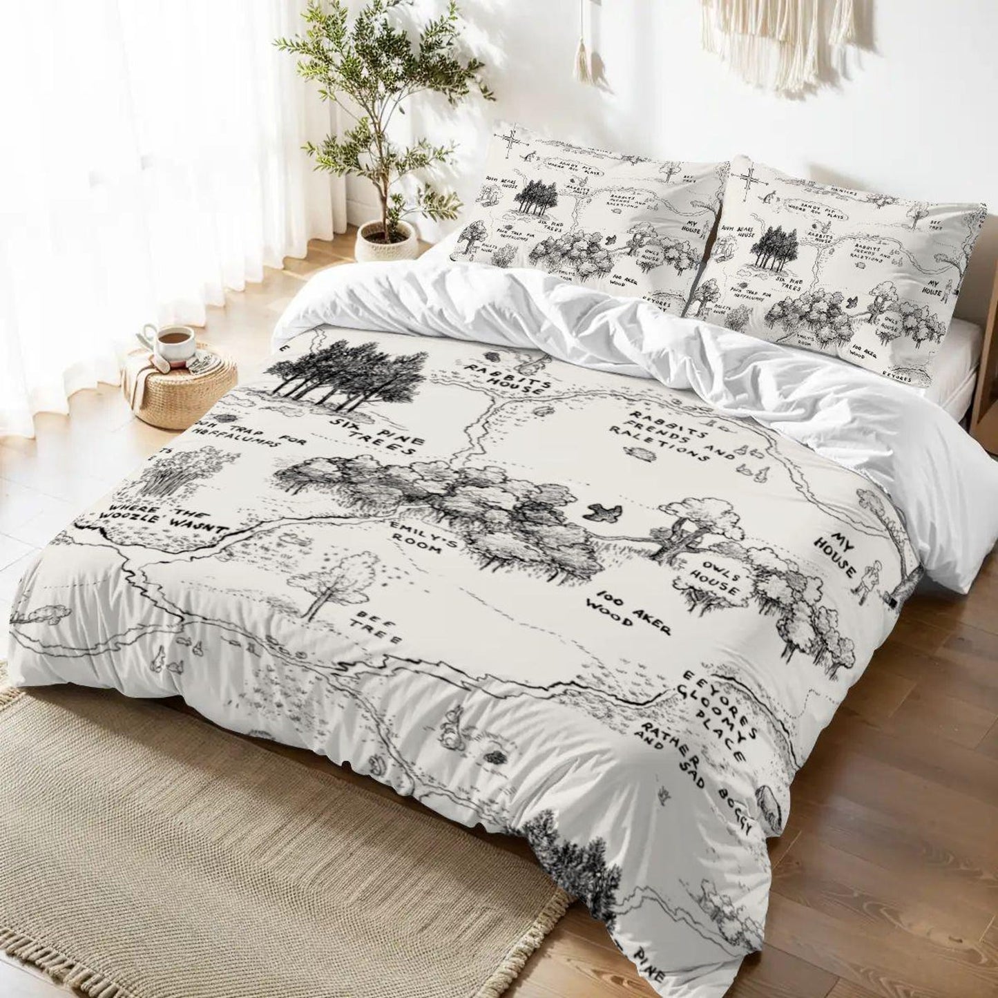 Winnie the Pooh Map Personalized Duvet Cover Set