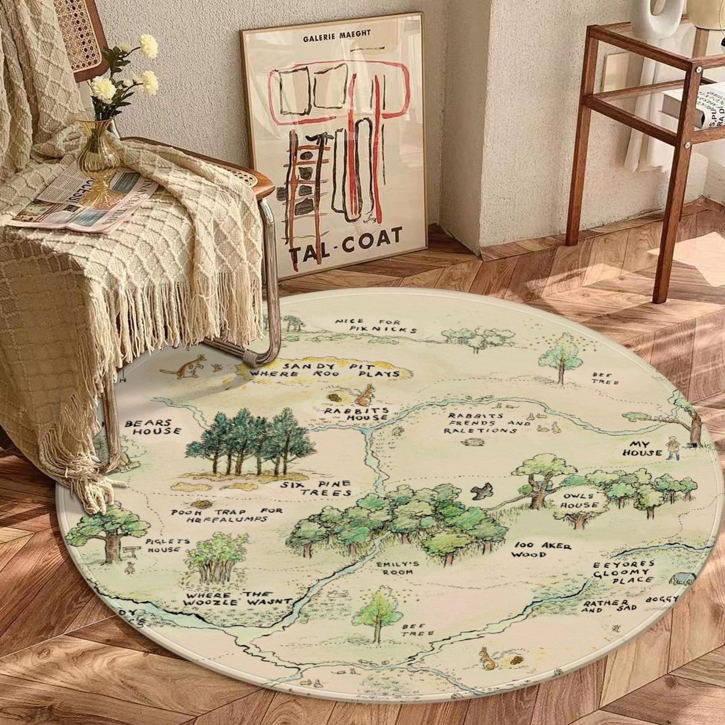 Winnie the pooh map Rug - Winnie Woodland Area Rug - Custom Rug