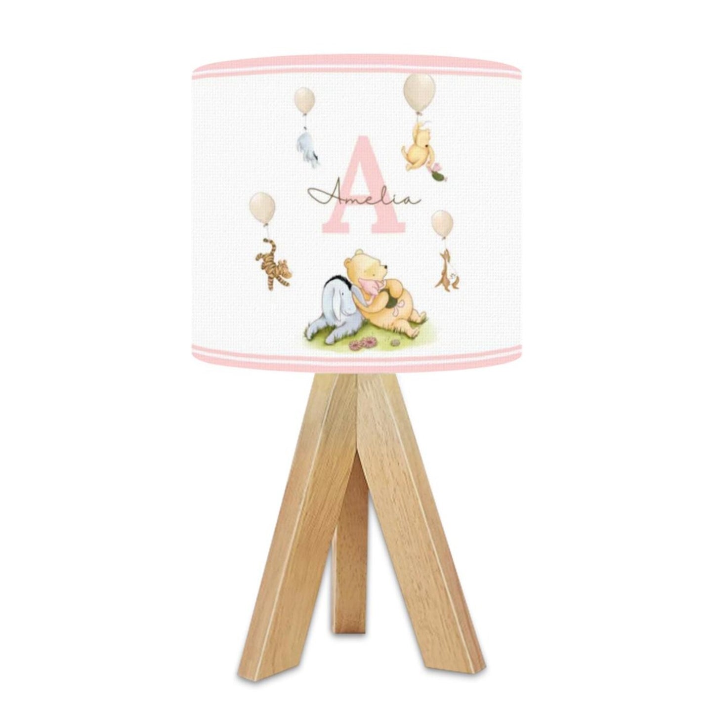 Winnie the pooh Personalized Name Table Lamp – Custom Nursery Gift Light