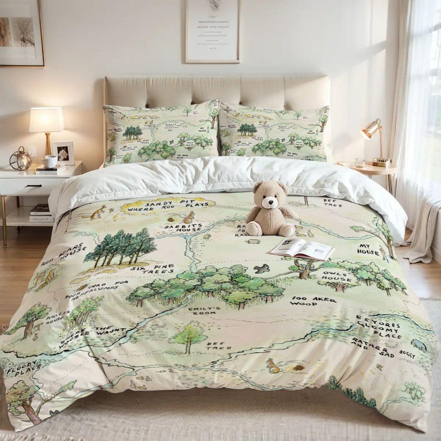 Winnie the Pooh Map Blanket – Personalized Woodland Throw