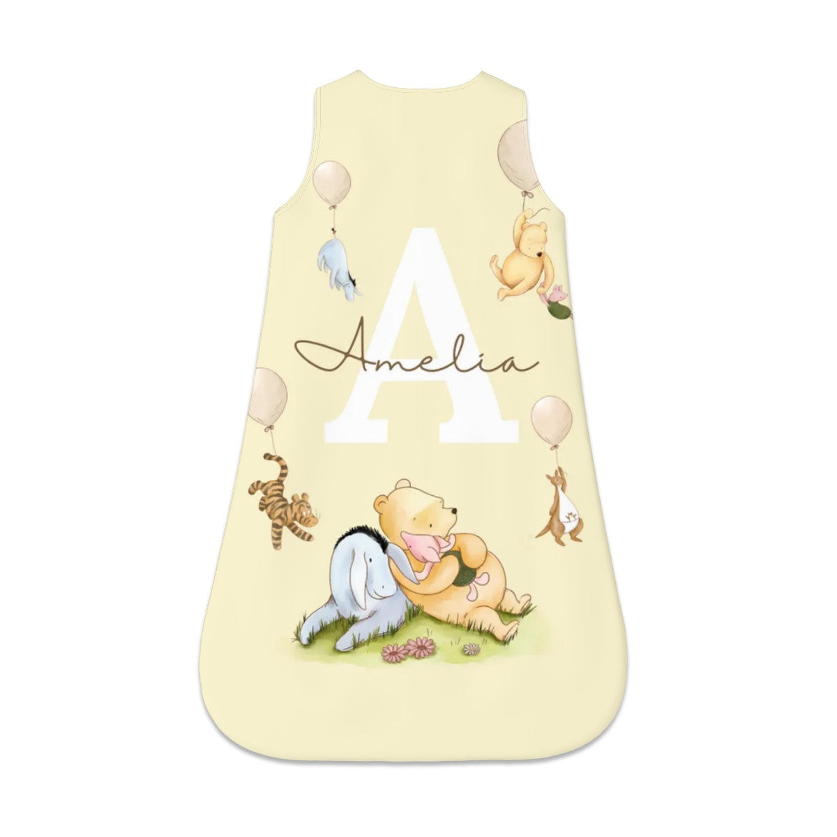 Winnie the Pooh Personalized Newborn Wearable Blanket