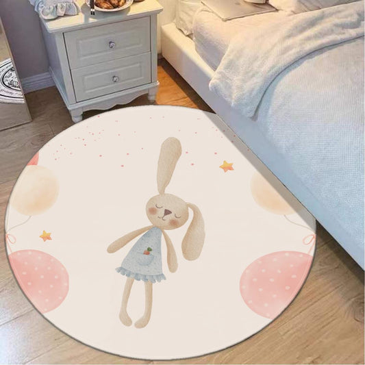 Cute Bunny Kids Rug – Non-Slip Baby Room Carpet