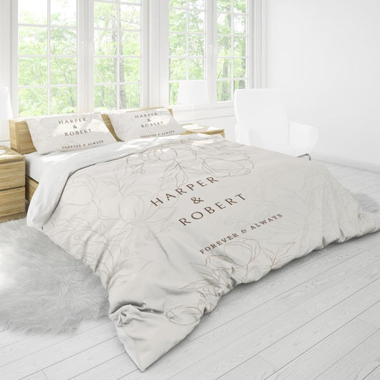 Personalized Duvet Cover Set – Custom Wedding Gift for Couples
