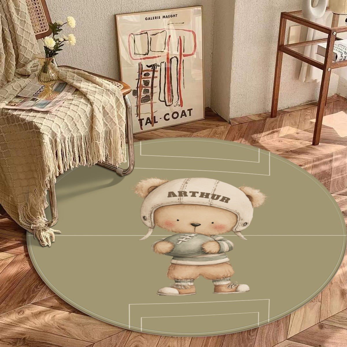 Custom American Football Bear Rug Kids Rug
