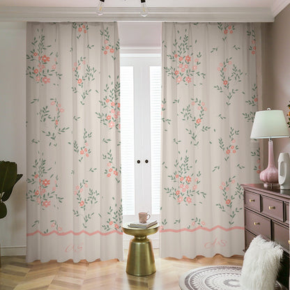 Personalized Cute Bunny Floral Curtains