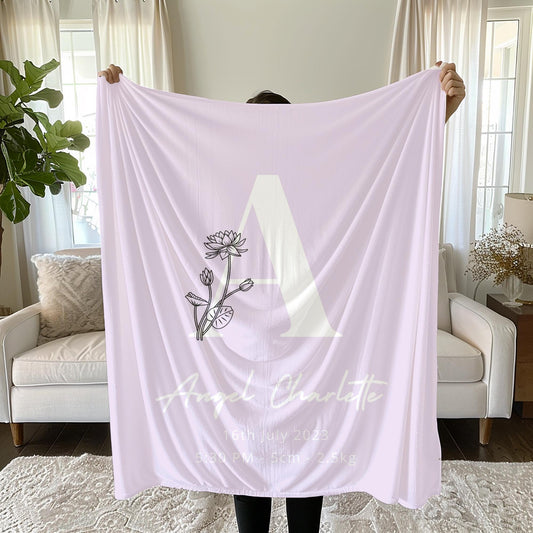 Personalized Baby Birth Stats Blanket
