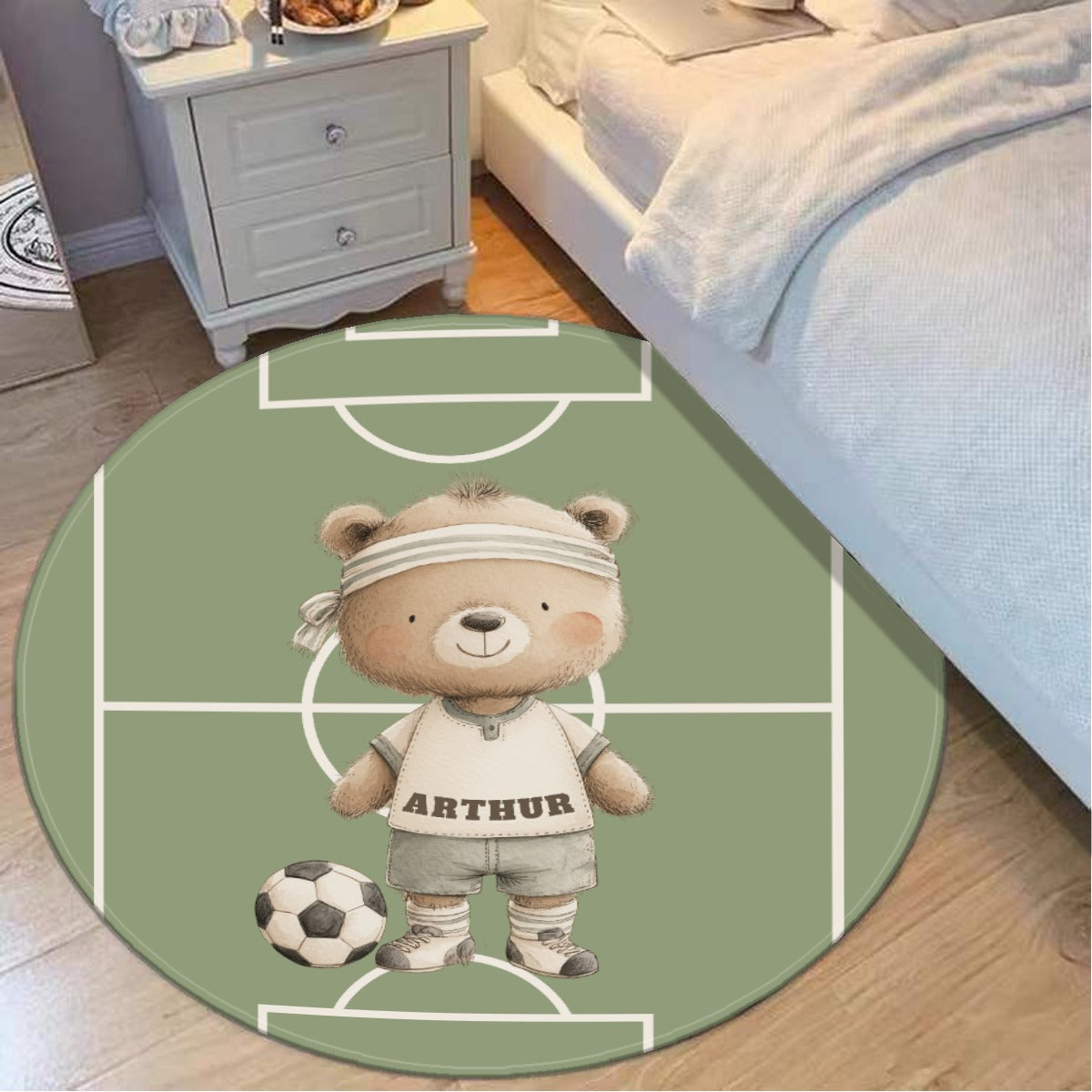 Personalized Bear Soccer Wearable Blanket