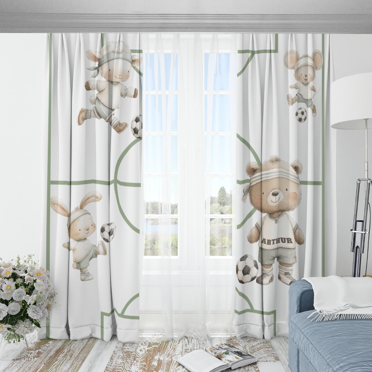 Bear Soccer Blackout Curtains