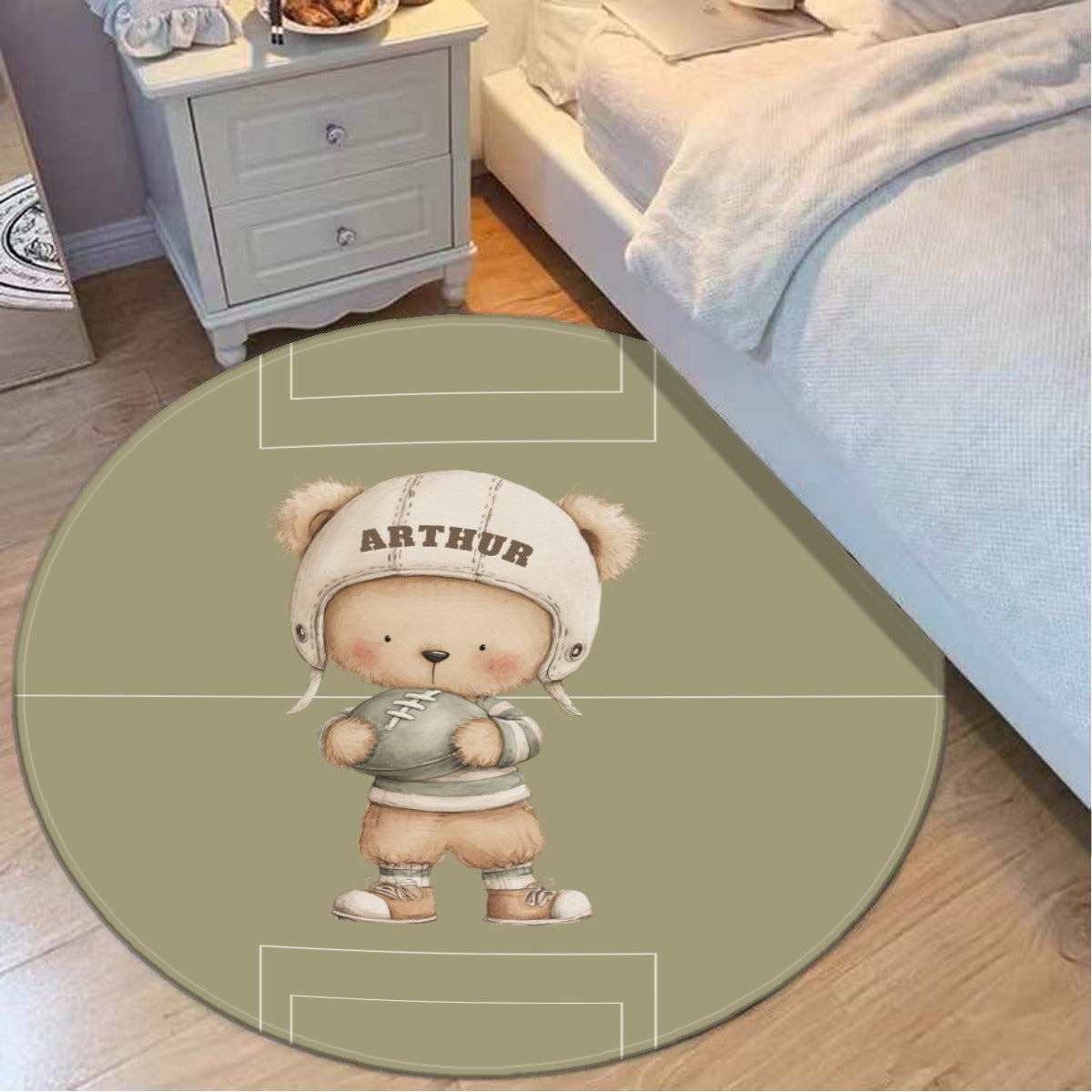 Custom American Football Bear Rug Kids Rug