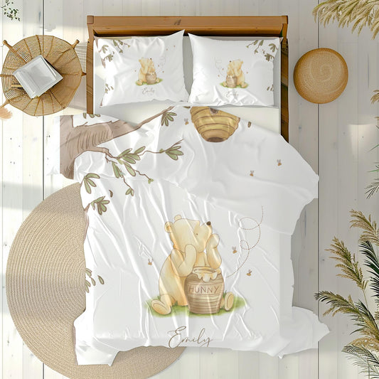 Winnie the Pooh Personalized Bedding Set - Custom Name Kids Bedding