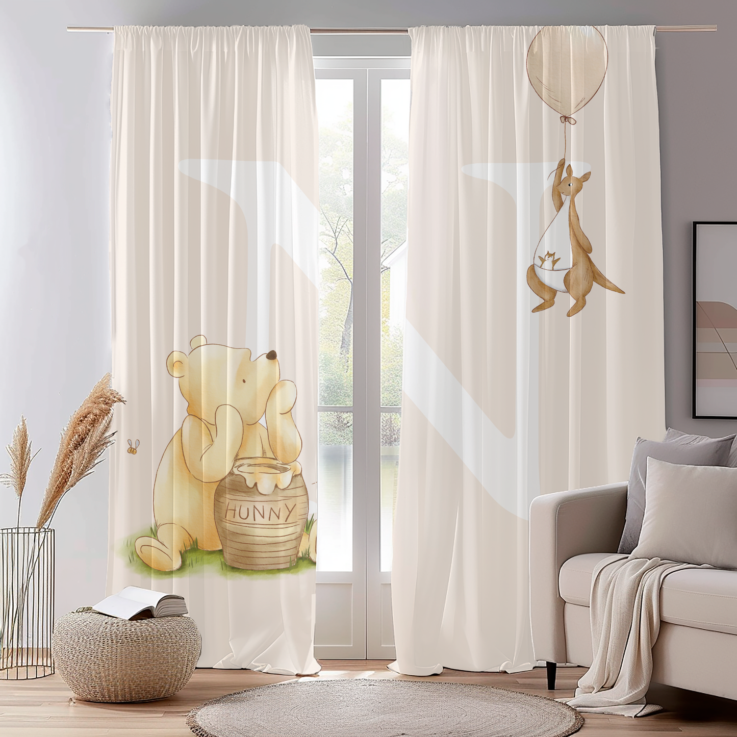 Classic Personalized Winnie the Pooh Blackout Kids room Curtains
