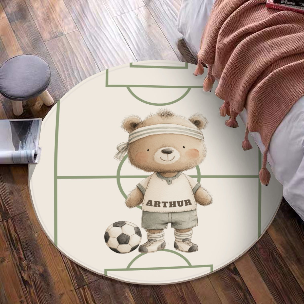 Personalized Bear Soccer Bedding Set for Boys