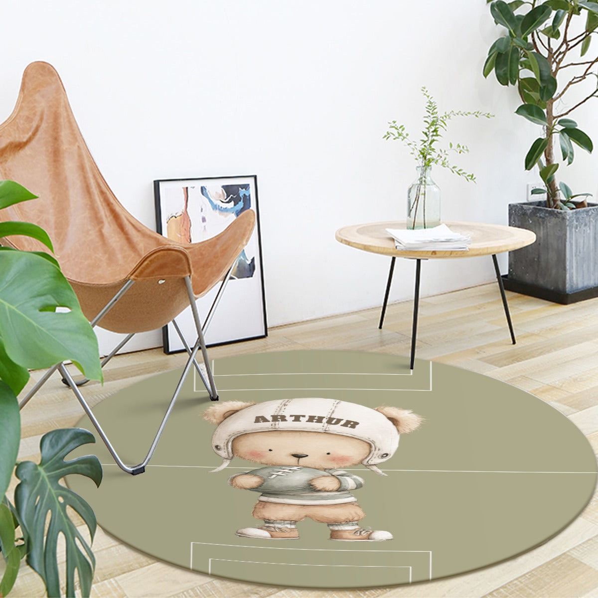 Custom American Football Bear Rug Kids Rug